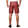thumbnail image 3 of INSPIRE CHIC Pantalones cortos de cuero sintético para hombre con bolsillos cargo retro de fiesta 30 Rojo, 3 of 6