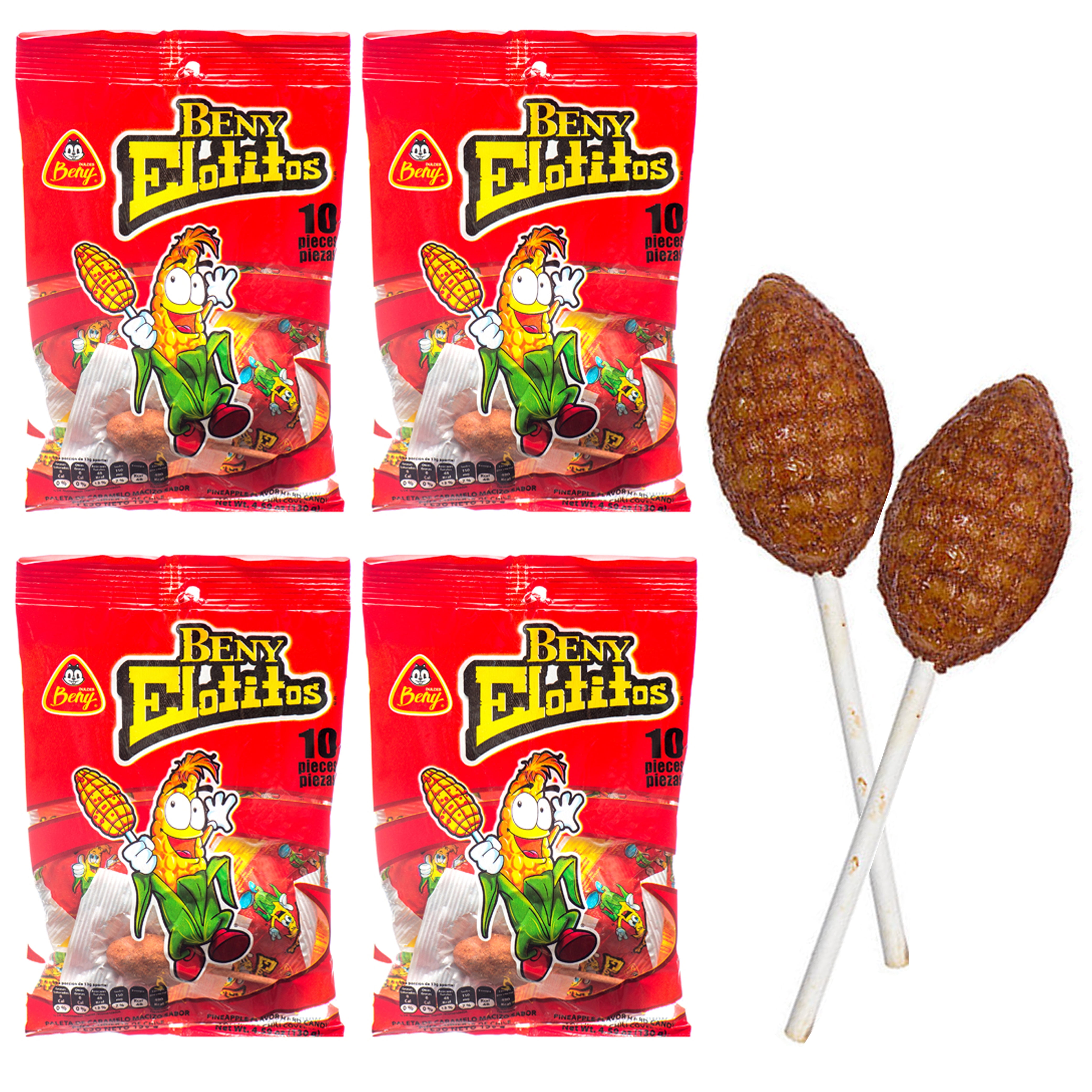 40 Pc Pineapple Chili Lollipops Spicy Mexican Candy Elotitos Pops 