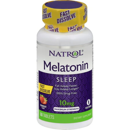 Natrol Melatonin - 10 mg - 60 Tablets Sleep Aids (Best Over The Counter Melatonin)