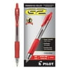 Pilot® G-2® Retractable Gel Pens, Extra Fine Point, 0.5 mm, Clear Barrels, Red Ink, Pack Of 12