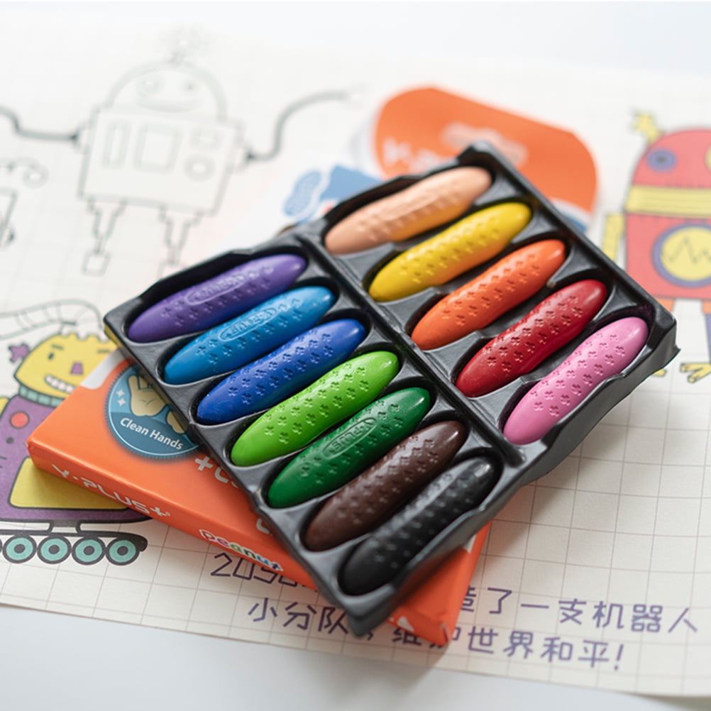 HEITIGN Crayons for Toddlers Drawing Non Toxic Water-Soluble Drawing Crayons for Kids Graffiti Painting Crayon School Stationery Art Supplies 12/24 Colors Macaron Peanut Crayon Chalks 