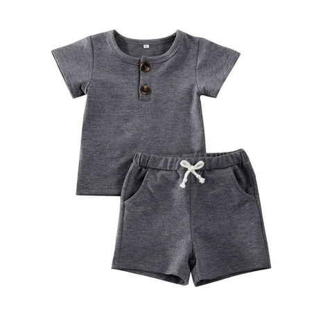 

Newborn Kids Baby Boy Summer Tops T-shirt Shorts Pants 2Pcs Outfits Clothes