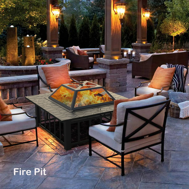 Fire Pits Segmart 32 Outdoor Square, Outdoor Wood Fire Pits