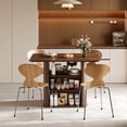 thumbnail image 2 of LAZZO 43.3" Dining Table for 4 People, Small Rectangular Kitchen Table with 3-Tier Storage Shelf, Walnut, 2 of 9