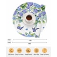 thumbnail image 6 of 15 Inch Round Placemats Set of 6, Purple Hydrangea Non Slip Heat Insulation PP Table Mats, Spring Eucalyptus Butterfly Pastoral Washable Place Mats for Kitchen Dining Party Table Decor, 6 of 7