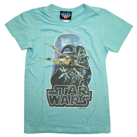 Star Wars Darth Vader Retro X Wing Soft Juniors Babydoll T-Shirt Tee: X-Large