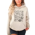thumbnail image 2 of Touch Down Season Football Hoodie for Women & Teen Girls Cute Game Day Collage Sweatshirt Sand Hoodie Large, 2 of 8