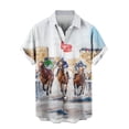 thumbnail image 5 of Goodtrade8 Short Sleeve Shirts for Men Summer Plain Button Hawaii Casual Collared Button up Beach V-Neck Mens T-Shirts Outfits, 5 of 6