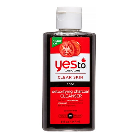 Yes To Tomatoes Detoxifying Charcoal Cleanser Charcoal Face Wash for Acne, 5