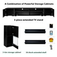 thumbnail image 7 of 7 Pieces Floating TV Stand Set,Modern High Gloss Wall Mounted Entertainment Center with 16-Color LED Lights,TV Cabinet for 90+ inch TV,Extended TV Stand Table for Living Room Bedroom Office,Black, 7 of 7