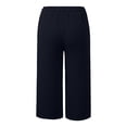 thumbnail image 4 of ABATAB Womens Capri Pants Casual Summer Cotton Linen Capris Drawstring Elastic Waisted Wide Leg Cropped Trouser, 4 of 6