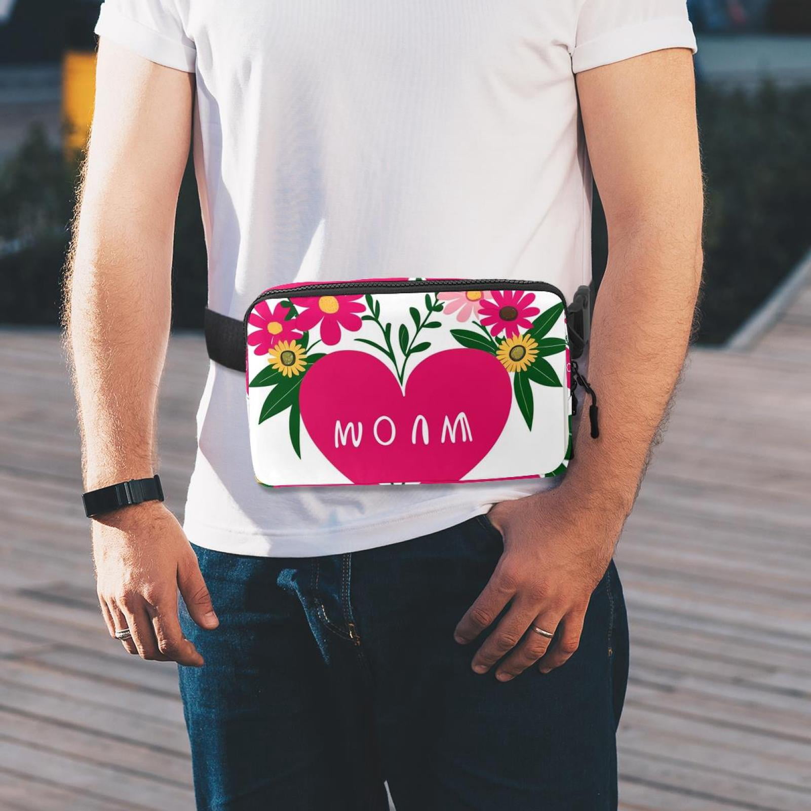 Mother's Day Lightweight Adjustable Running Belt with Extension Strap - Unisex Fanny Pack Belt Bag