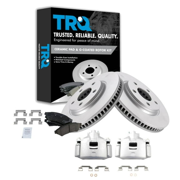 TRQ Front Brake Calipers Ceramic Pads Rotors Fits Select LaCrosse Terraza Uplander
