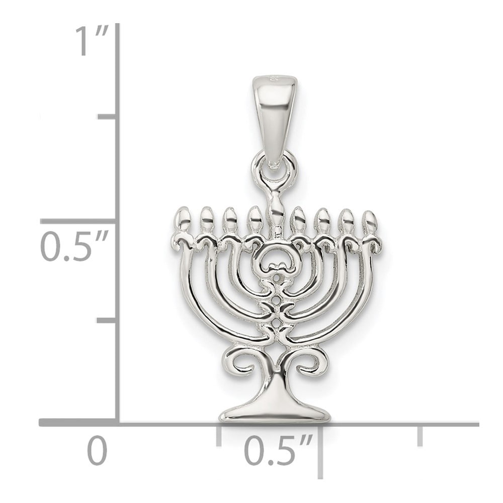 FJC Finejewelers 925 Sterling Silver Polished Menorah Charm 22 x 13 mm