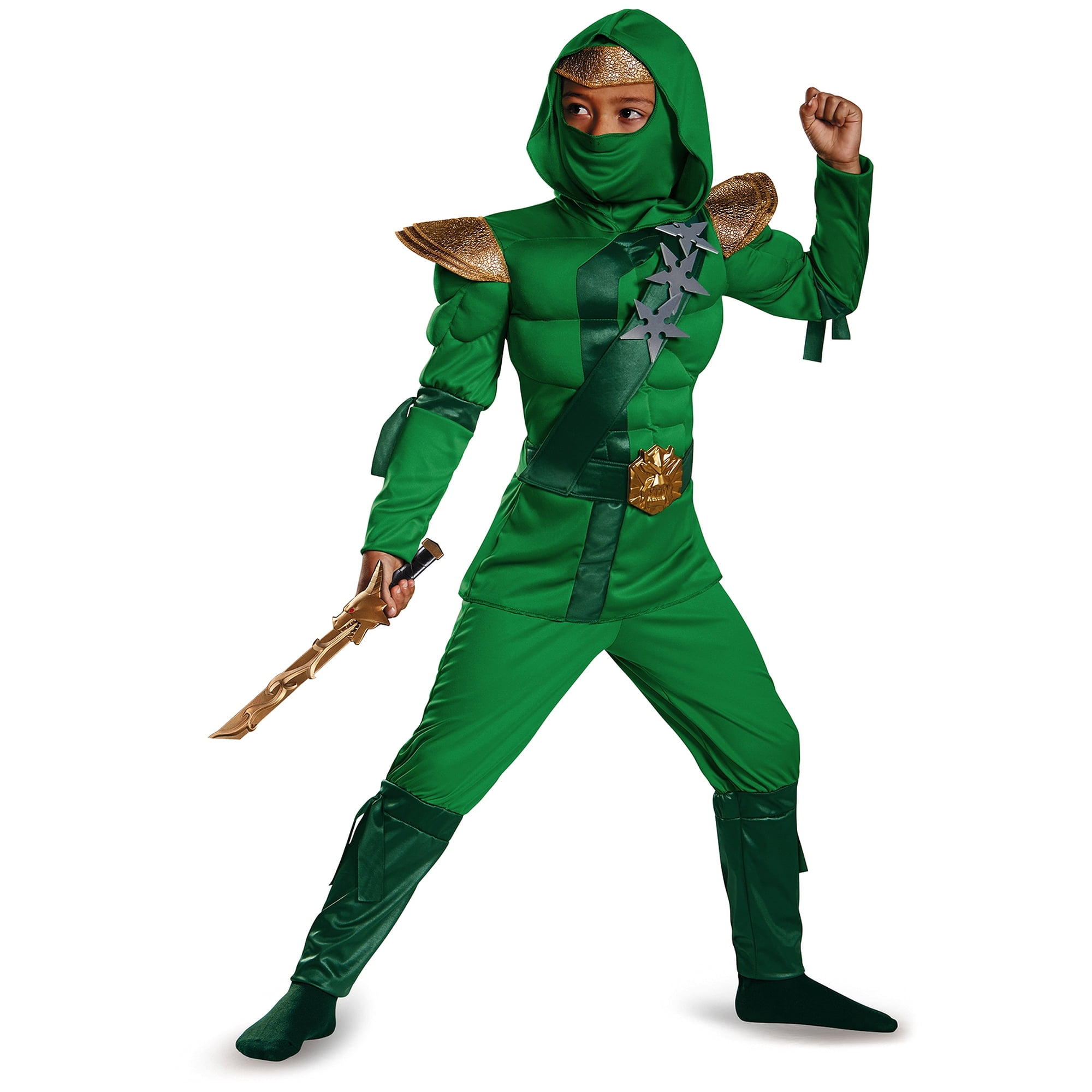 Green Master Ninja Muscle Child Halloween Costume