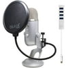 Blue Yeti USB Mic for Recording & Streaming (Silver) with Blucoil Pop Filter, USB-C Mini Hub