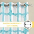 thumbnail image 6 of Blue Plaid Kitchen Curtains Window Panels, Farmhouse Buffalo Check Stripes Modern Geometric Insulated Window Treatment Curtain, Grommet Curtains for Bedroom/Living Room/Bathroom, 2 Piece 52"Wx72"L, 6 of 8