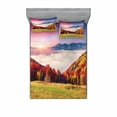 thumbnail image 2 of Nature Bedding Set with Sheet & Covers, Pastoral Colorful Autumn Morning in the Majestic Mountains European Peaks Print, Printed Bedroom Decor 2 Shams, 4 Sizes, Multicolor, by Ambesonne, 2 of 3
