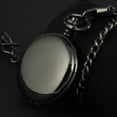 thumbnail image 2 of VIGOROSO Mechanical Pocket Watch Hand-winding Full Hunter Smooth Black Steel WatchCase Fob Chain Clock Watch with Gift Box, 2 of 8