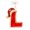 L, variant on MInHoues 2D Acrylic Christmas Letter Ornament with Santa Hat, 3.14" Single Flat Alphabet Hanging Decoration, Red Festive Holiday Party Charm for Tree Home Car Wall Decor, F