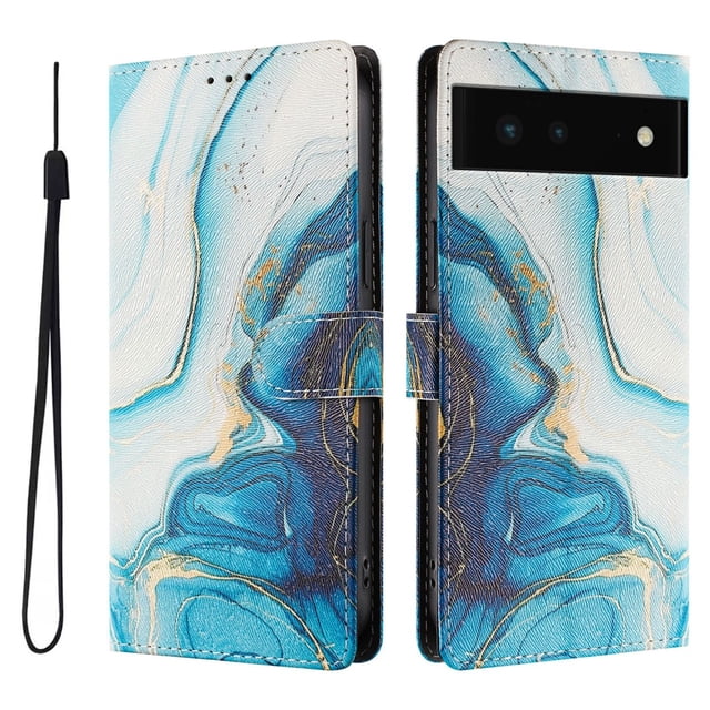 FOXDOCK Funda Tipo Cartera para Google Pixel 6 con Soporte y Correa – Diseño de Patrones Lindos