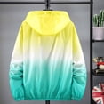 thumbnail image 4 of Uootdi Womens Gradient Color Windbreakers Hooded Zip Up Lightweight Jackets Casual Outdoor Windproof Outerwear Summer Beach Vacation Wear Gift, 4 of 7