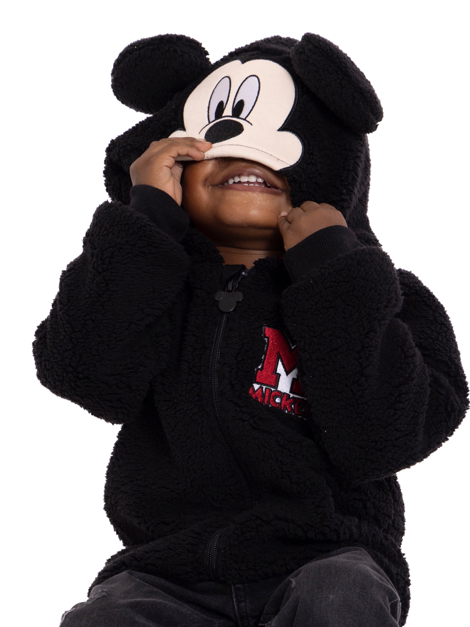 Mickey Mouse Toddler Boys Plush Fleece Full-Zip Cosplay Hoodie, Sizes 12M-5T