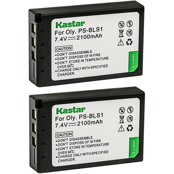Kastar BLS1 Battery 2-Pack Replacement for Olympus BLS-1 PS-BLS1 Battery, BCS-1 PS-BCS1 Charger, E-400, E-410, E-420, E-450, E-600, E-620, E-P1, E-P2, E-P3, E-PL1, E-PL1s, E-PL3, E-PM1 Camera