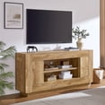 thumbnail image 6 of KeyWhat TV Stand for TVs Up to 80", Modern Entertainment Center with Storage Cabinet & Open Shelves, Cable Management for Living Room, Light Knotty, 6 of 7