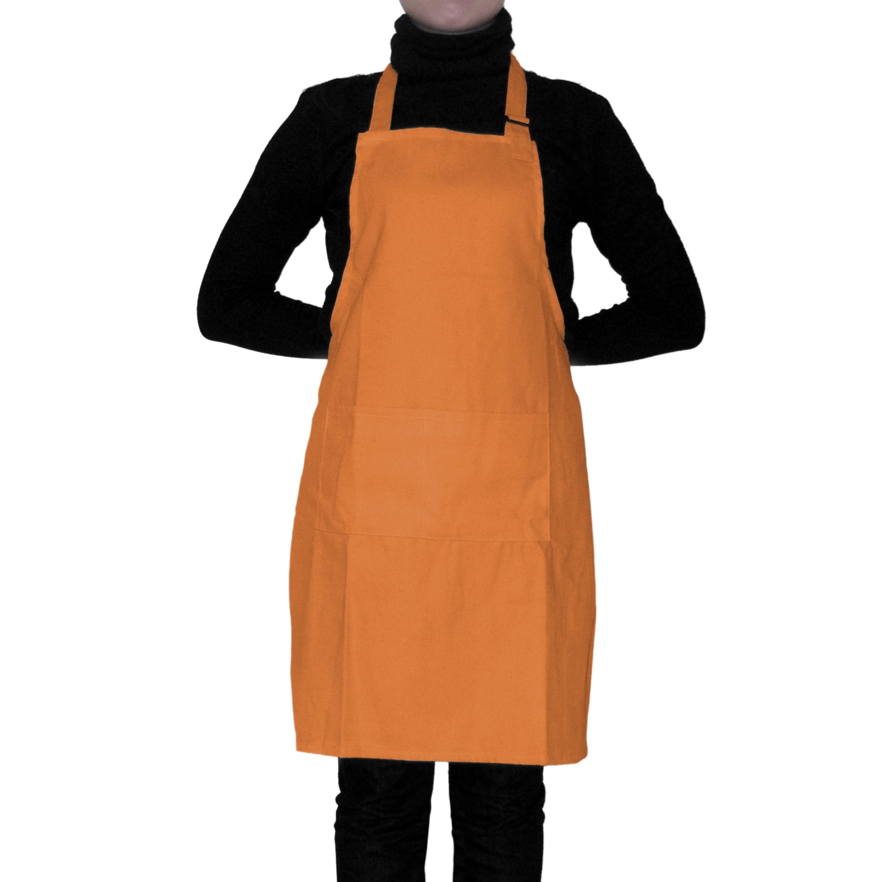 (Price/each)Opromo Unisex Cotton Canvas Adjustable Chef Kitchen Aprons