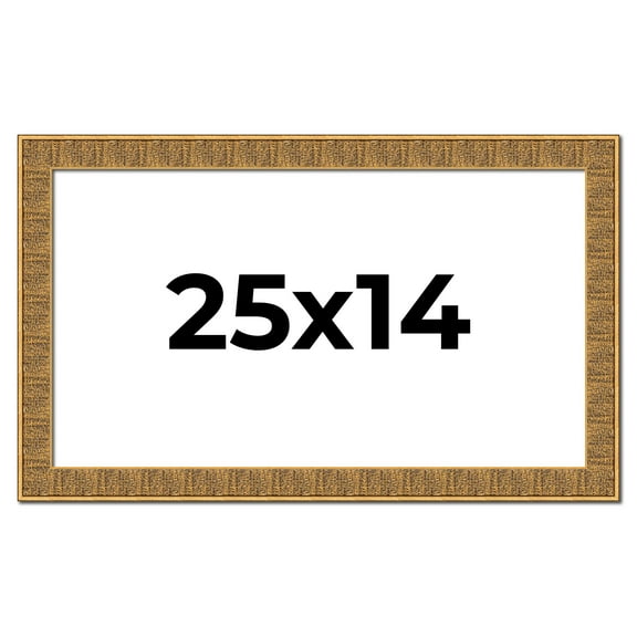 25x14 Frame Black and Gold Distressed Solid Wood Sonoma Picture Frame | 1.625 Inch Moulding Width |