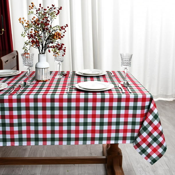 Mantel impermeable Essifunia rojo y verde a cuadros 147 x 260 cm
