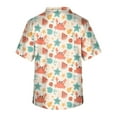 thumbnail image 3 of LINMOUA Men's Plus Size Halloween Printed Scrub Top, Cross V-Neck, Short Sleeve, 3 of 3