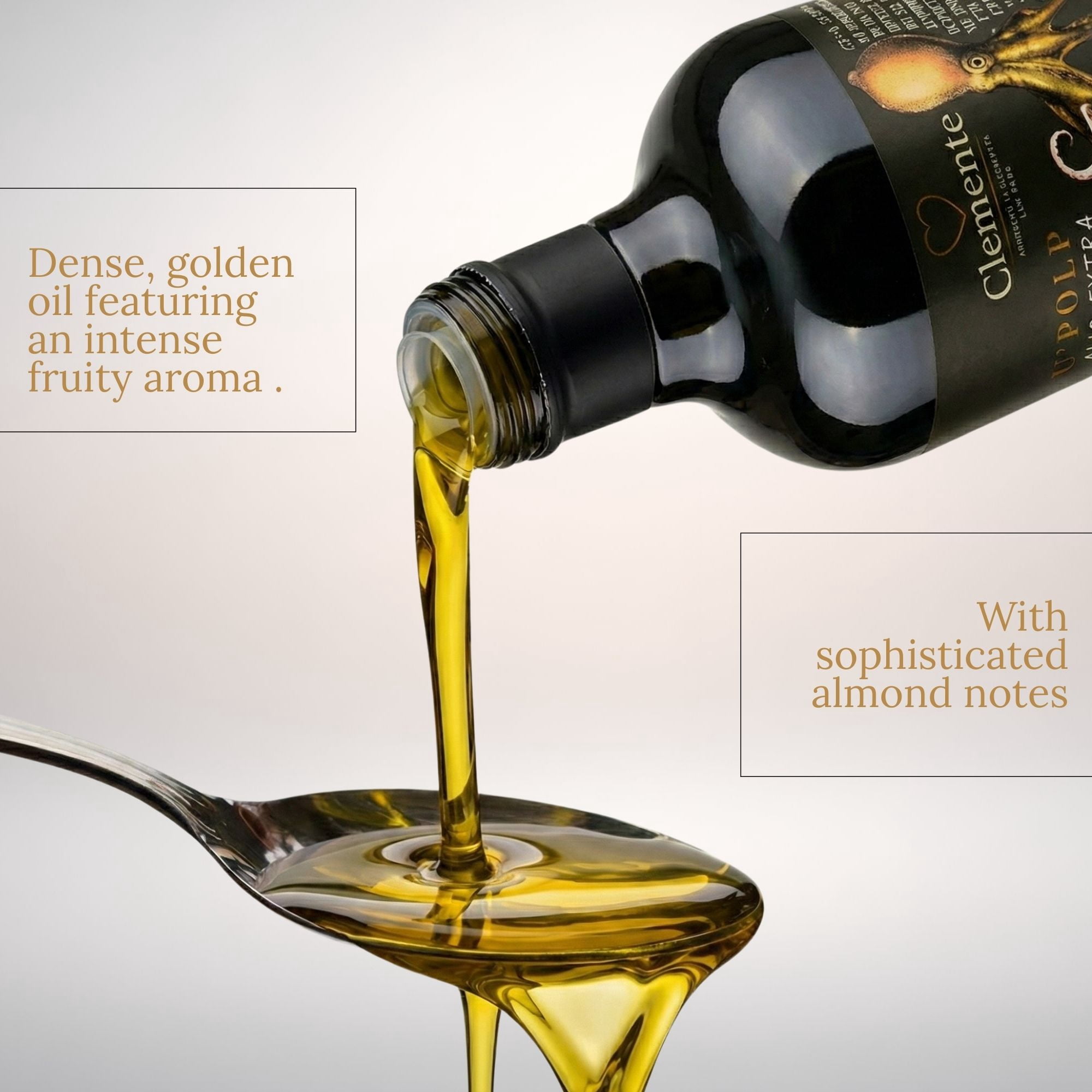 Clemente U' Polp Organic Extra Virgin Olive Oil 16.9 fl oz (500 ml) – Italian DOP EVOO, Cold Pressed, Single Origin