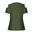 thumbnail image 5 of Fashion Clothing Women Casual Short Sleeve Solid Color Shirts Tops Summer Neck Flower Lace Blouse Top Womens Short Sleeve Button down Tops Juniors Nice Tops 3x Tops for Women plus Size Fl Army Green M, 5 of 6