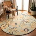thumbnail image 2 of SAFAVIEH Blossom Jaslyn Floral Wool Area Rug, Light Blue/Multi, 6' x 6' Square, 2 of 10