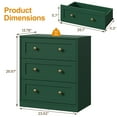 thumbnail image 6 of May in Color 3 Drawer Nightstand, Large Bedside Table with Golden Round Knobs, Modern Wood End Table for Bedroom, Living Room, Hallway, Closet, Green, 6 of 9