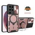 thumbnail image 3 of For Apple iPhone 12 /12 Pro Magnetic Circle Ring Stand Compatible with Magsafe and Sliding Camera Lens Protector Hybrid Shockproof Phone Case Cover by Xpression - Rose Gold, 3 of 11