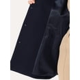 thumbnail image 5 of Abrigo de invierno con cinturón y solapa con muescas para mujer, manga larga, doble botonadura Azul Oscuro XS, 5 of 5