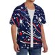 thumbnail image 2 of Balery Red White Blue Fireworks 1 Camisa Casual de Manga Corta con Botones para Hombre, Texturizada, Estilo Cubano, para Playa, Verano-XX-Large, 2 of 5