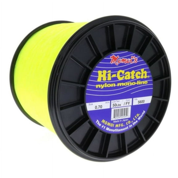 Momoi Hi-Catch Nylon Monofilament Line 1 Pound Spool Hi-Vis Yellow, 16#