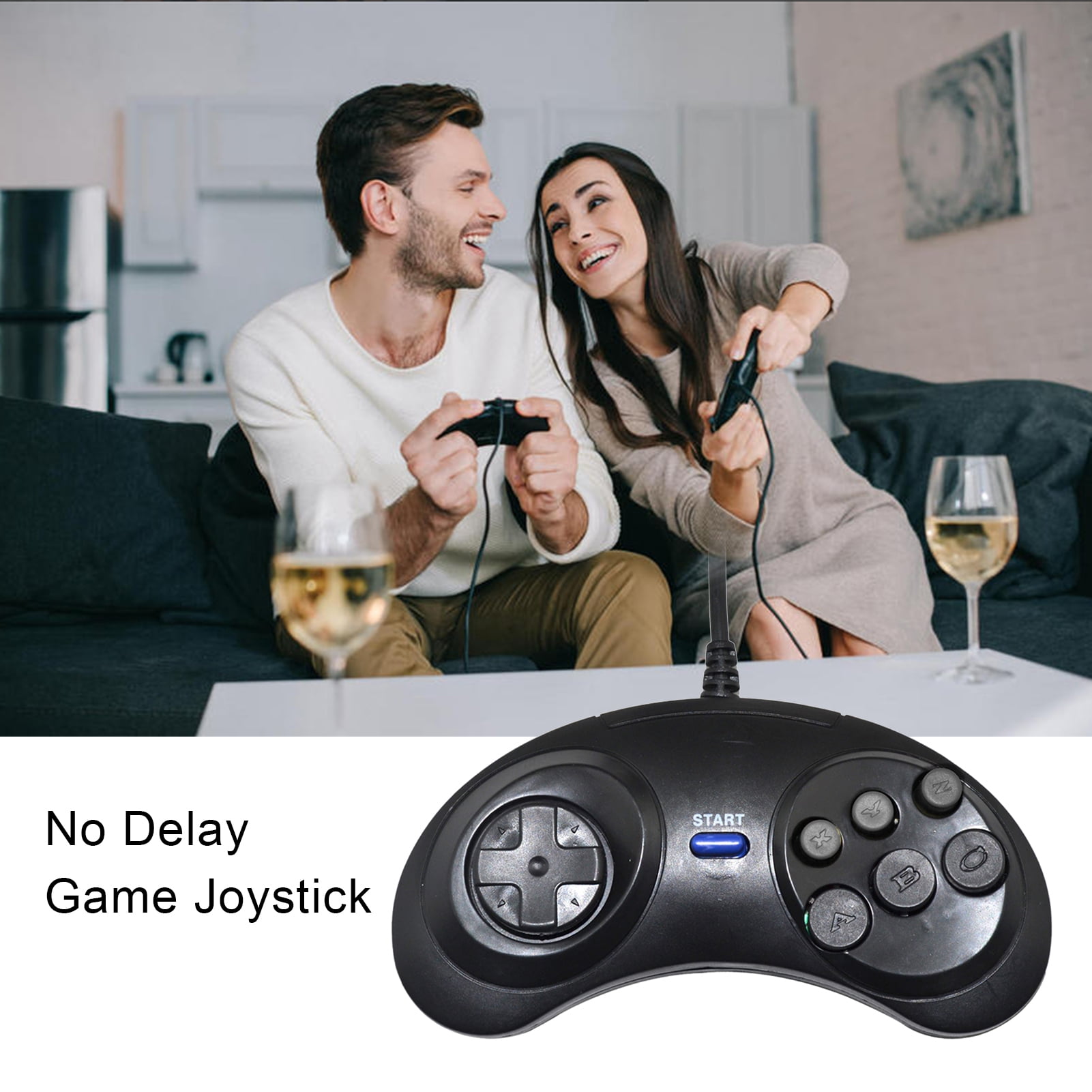 Sluffs USB Arcade Game Joystick - 8 Button Controller With Suction Cup, Plug & Play For PC Gaming