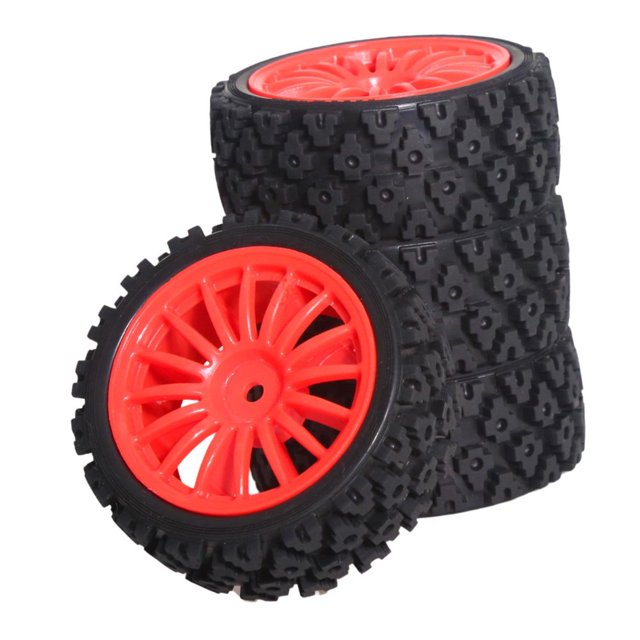 SUTENGDA 4 Pieces Wheel Rim Tire Universal Spare for XV01 XV02 DIY Accessories Trucks black