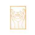 thumbnail image 1 of Matsuzay Decoración nórdica Línea femenina moderna Adorno de pared Dibujo Silueta Adorno para el hogar Sala de estar Decoración para el hogar Decoración del hogar Oro Rostro Matsuzay HA080027-06, 1 of 6