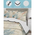 thumbnail image 3 of Quilt King Size Bedding Set, Beige Beach Coastal Reversible Summer Quilt 3 Pieces, Summer Nautical Coral Shell Botanical Vintage Lightweight Bedspreads Coverlets with 2 Pillow Shams for All Seasons, 3 of 5