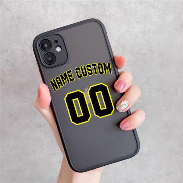Funda personalizada con letras y números de baloncesto para iPhone, carcasa dura con nombre para iPhone 14, 13, 12Mini, 11 Pro Max, SE20, 8 Plus, XS, XR, 7 Fivean unisex