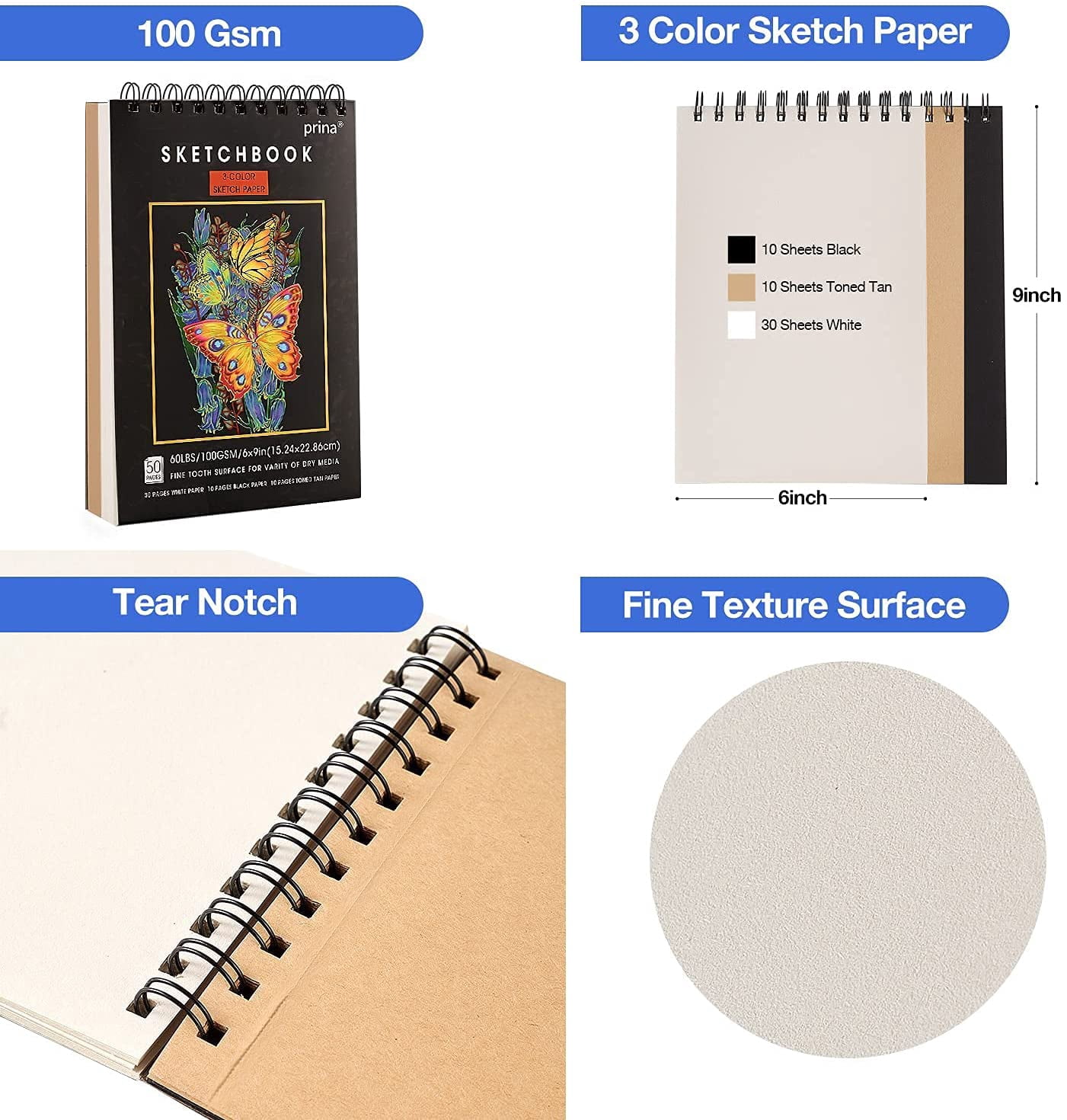 76 Pack Drawing Set Sketching Kit, Pro Art Supplies with 3-Color Sketchbook, Include Tutorial, Colored, Graphite, Charcoal, Watercolor & Metallic Pencil, for Artists Adults Teens Beginner