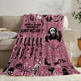 thumbnail image 3 of Halloween Cute Ghost Blanket Horror Movie Blanket Lightweight Fuzzy Flannel Throw Blanket for Bed Living Room Sofa Couch Travel All Season 50"x40", 3 of 6