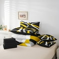 thumbnail image 6 of Feelyou Aesthetic Abstract Art Bedding Comforter Set 7pcs, Contemporary Geometric King Bedding Sets, Orange Gray White Black Bed Sheets, 6 of 8