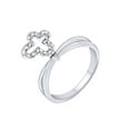 thumbnail image 2 of AFFY 0.10 Cttw Round White Natural Diamond Butterfly Ring In 14K Solid Gold-Ring Size-7, 2 of 2